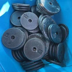 410 Lb Lot Of Standard 1" Weight Plates (See Description)