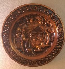 Coppercraft Guild Embossed Copper Wall Decor Rustic 20" Plate, Family Well