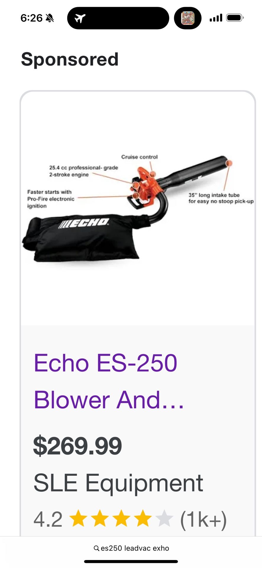 Echo ES-250 Leaf And Yard Debris Vacuum