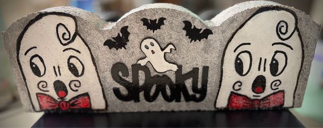 Halloween Hand  Painted Cement Pavers