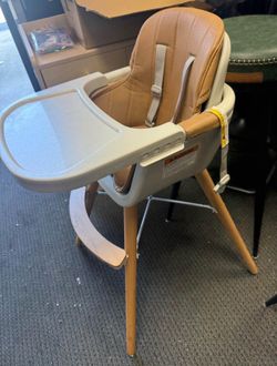 Baby High Chair, 6-in-1 Eat & Grow Wooden Highchair/Toddler Chair with Removable Tray,