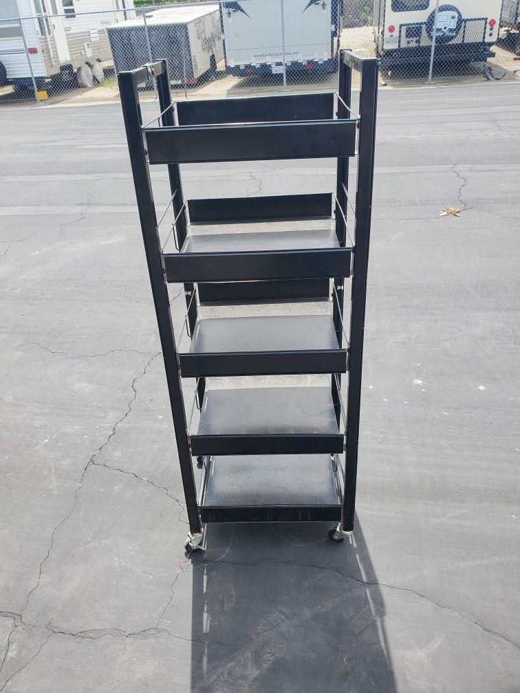 Heavy Duty Commercial Rolling Display Cart Great For Store Flea Market Storage 52 H 16 In Square