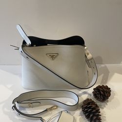 White Authentic Prada Shoulder Bag 