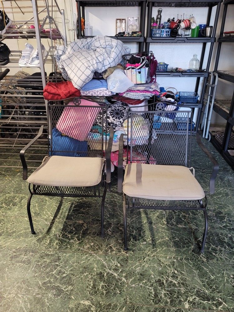 2 Metal Sturdy Rocking Chairs Good Cond