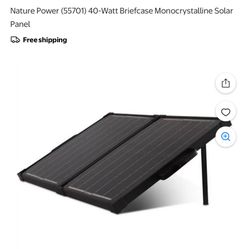 40 Watt  Briefcase, Solar Panel Great For Camping Portable Small Can Take Anywhere Over 130 Brand New Only Asking 65