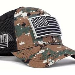 USA Army Military Baseball Cap Hat Green Brown Camouflage Tactical Patch