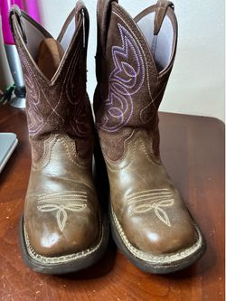 Ariat Fatboy Womens Purple Suede Cowboy Cowgirl Short Western Work Boots Size 9B