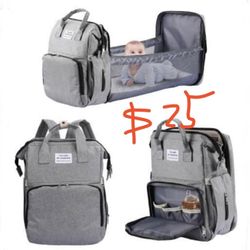 Diaper Bag With Travel Bed/ Bassinet Built In