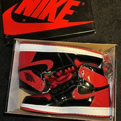 Practitly Brand New Jordan 1 Paten Bred Size 8 Tried On Og All, $221 On Goat