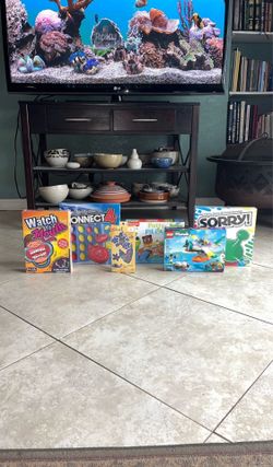 Lego Friends, Connect 4, Watch Ya’ Mouth, Patty Pillar, Stitch Bracelets, Sorry!  Board Game