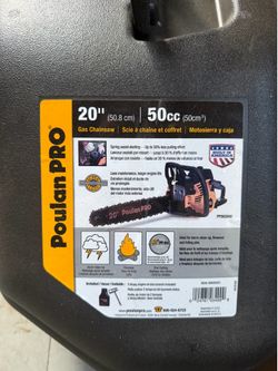 New, never used Poulan Pro 50cc20 inch chainsaw, with case