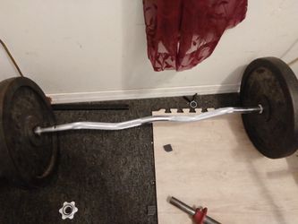 DP 44lbsx2 and caps ex curl bar by caps with twist locks