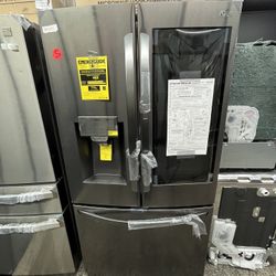 LG Black Stainless Insta View French door Refrigerator New