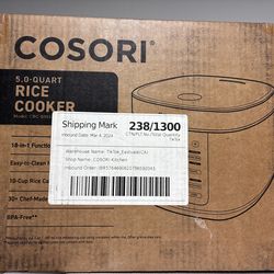 COSORI 5.0 Qt Digital Rice Cooker - 18 Functions
