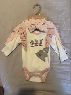 Brand New Chickpea Baby Girl 3-Piece Outfit Set (0–3M)