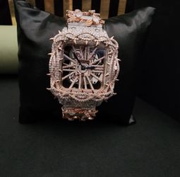 Iced Out Cartier Watch Full Lab Grown Diamond