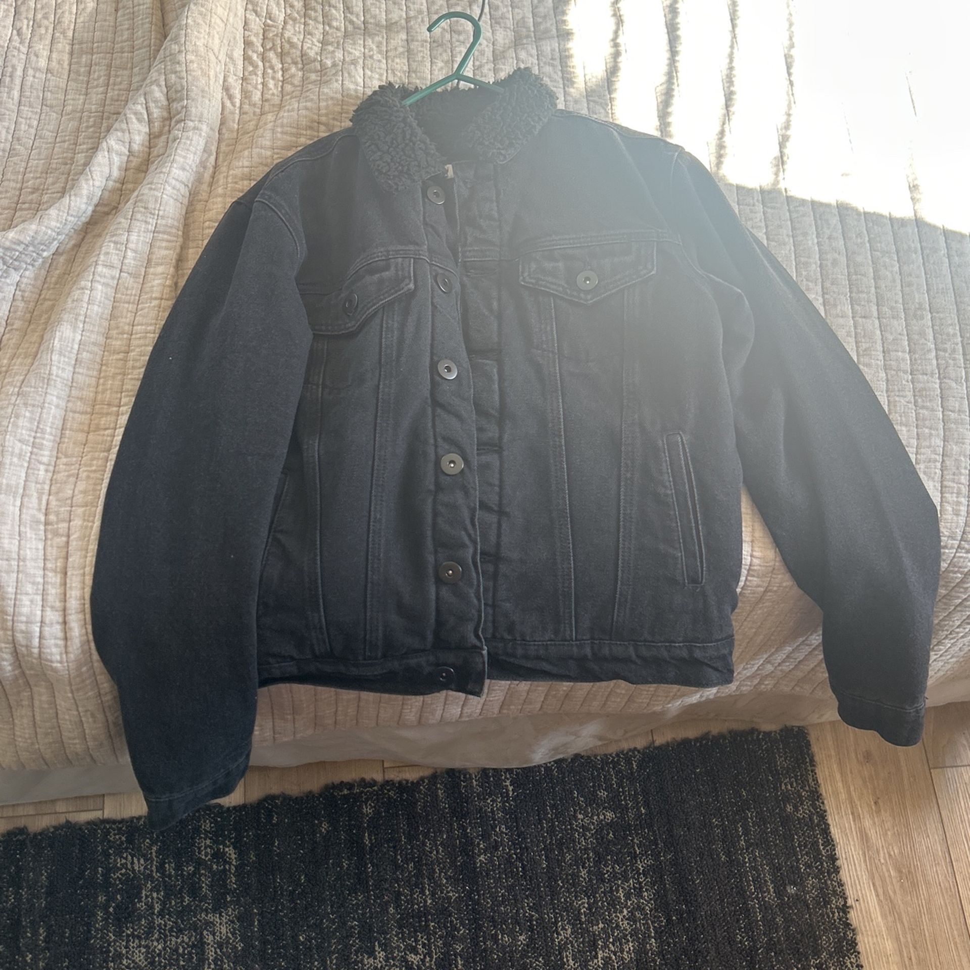 Fashion Nova Sherpa Collar Denim Jacket
