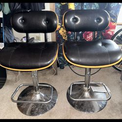 Leather Swivel Barber Style Chairs