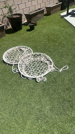 Round Rope Macrame Hanging Swing Chairs – Set of 2