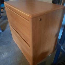 Honey Colored Dresser With Two Drawers