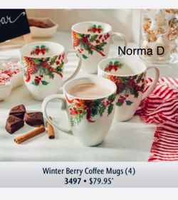 Set de 4 tazas navideñas nuevas en su caja 🌺 princess house 🌺