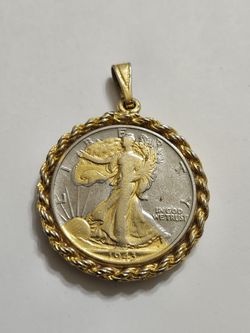 1943 Silver Walking Liberty Half Dollar Pendant