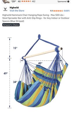 Hammock Chair Hanging Rope Swing