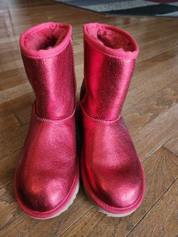 Red Metallic UGG Boots Womens 7/Big Kid 5