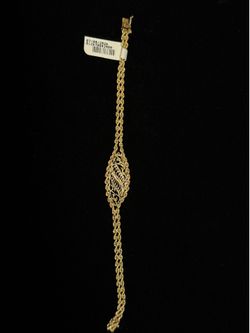 14k Yellow Gold Rope Bracelet 7in/8g