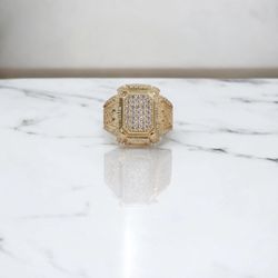 10K YG Luxury Rectangle Rings 