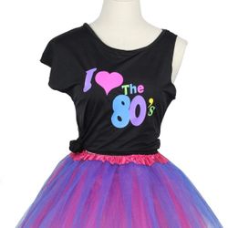  FUNDAISY Girls I Love The 80's Party Gilr Disco T-Shirt for 1980s Theme Party Outfit girls 7-8
