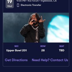 2 Tickets To Kendrick Lamar Show Tomorrow! 