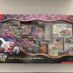 Paldean Fates Great Tusk ex & Iron Treads ex Premium Collection