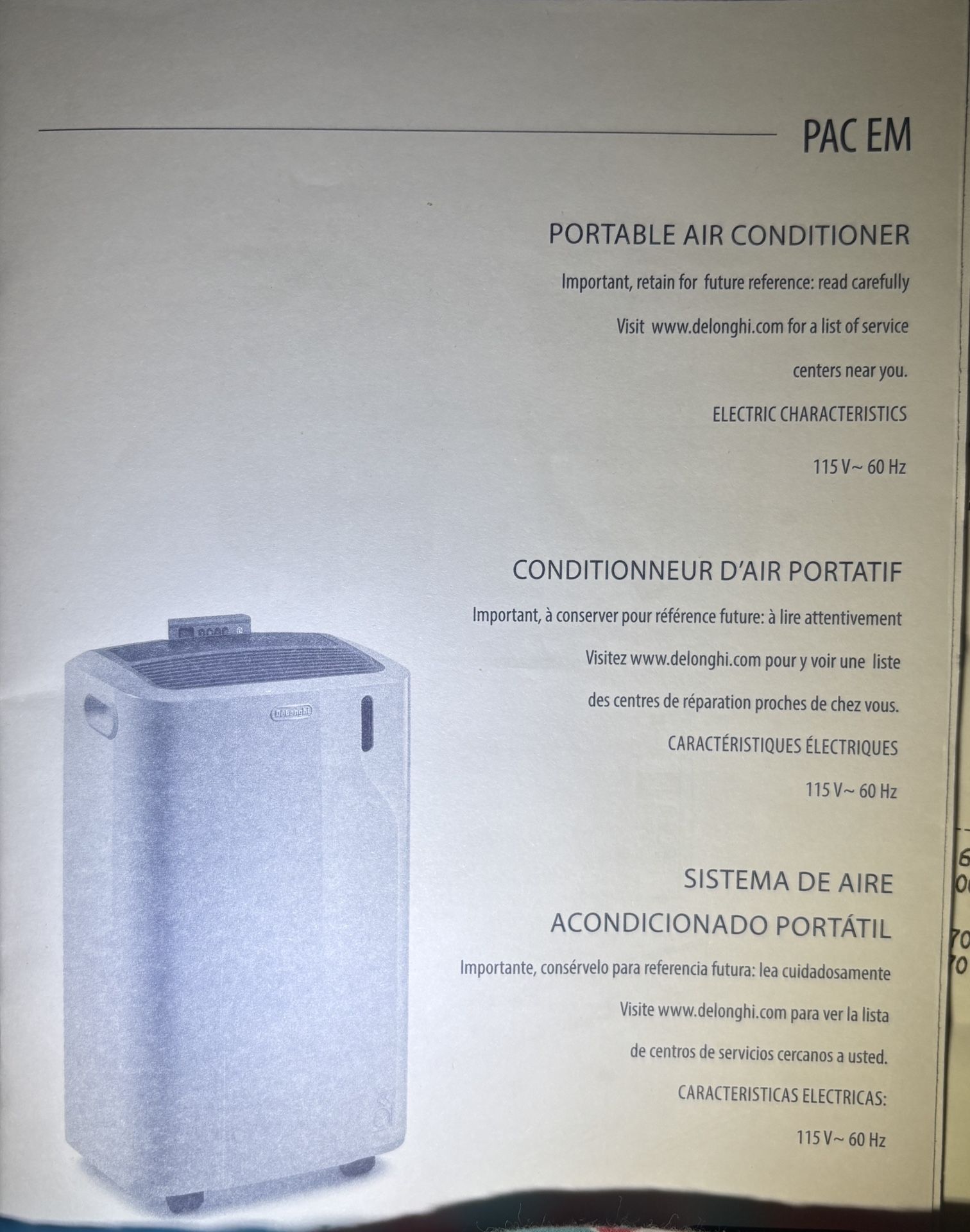 DeLonghi Pinguino PAC EM Portable Air Conditioner + Window Kit 