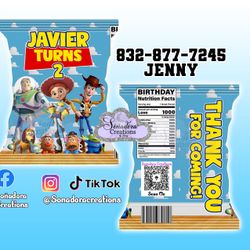 Toy Story Chip Bags (party Favors ) 
