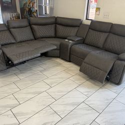 🛋️ NEW!! Sectional Sofa w/ 3 Recliners 🚛 Avail E-Z Clean fabr 3 Total Recliners STILL IN BOX 📦  Individual Pc