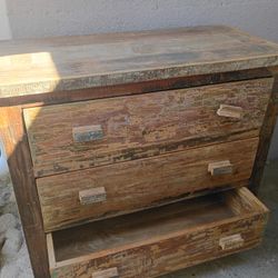 3 Drawer Dresser Wood Rustic Style 
