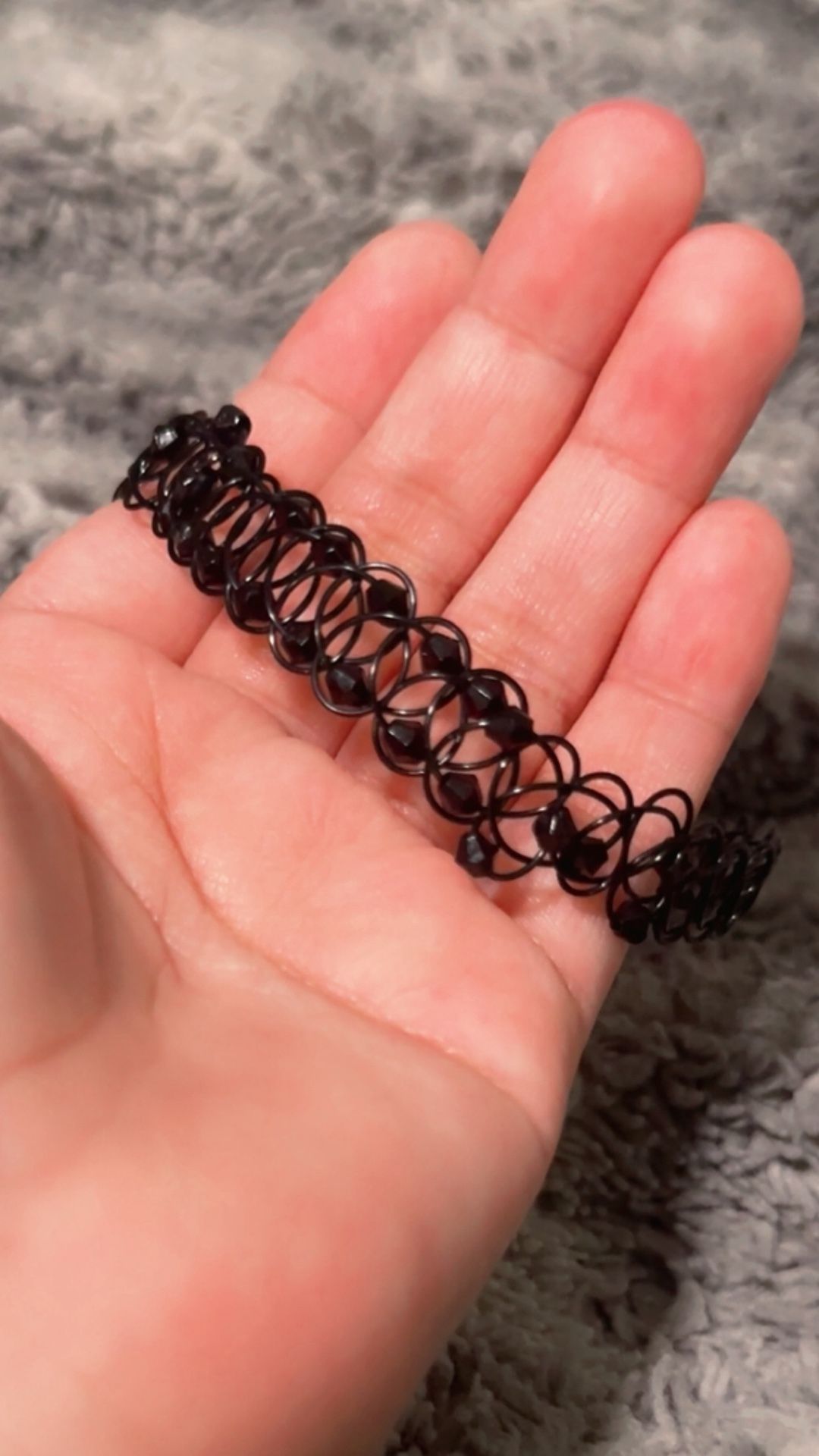 Black Choker With Beads
