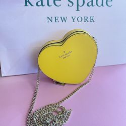 Kate Spade Love Shack Mini Heart Crossbody Bag Yellow