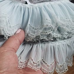 Nylon Baby Blue Ruffled Lace