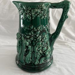 Antique French Serreguemines Tavern Pitcher Jug 1(contact info removed)s