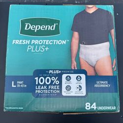 Depend Fresh Protection Plus+ Underwear L (35-43 in) 84 Count