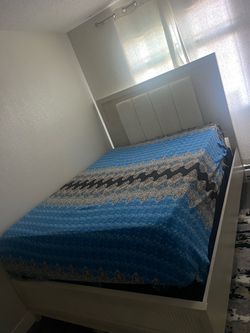 BeingeBed Frame with Upholstered Headboard