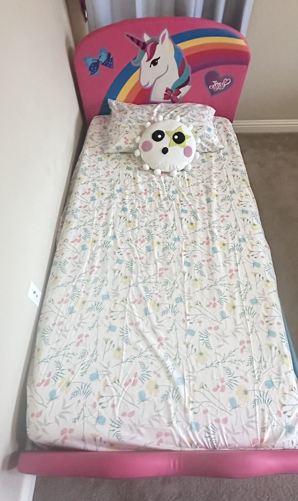 JoJo Siwa Unicorn Upholstered Twin Bed by Delta Children(Only