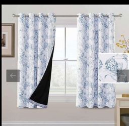 Pendar Floral Thermal Blackout Curtain with Grommets (Set of 2) - Size: 63" L x 52" W