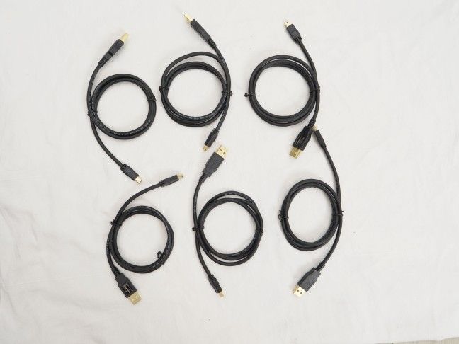 USB-A to MINI USB - Lot of 6x - 32" Amazon Basics 2.0 Cable - NEW