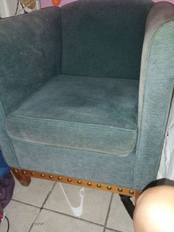 2 Teal Fabric Accent Chair with Nailhead Trim