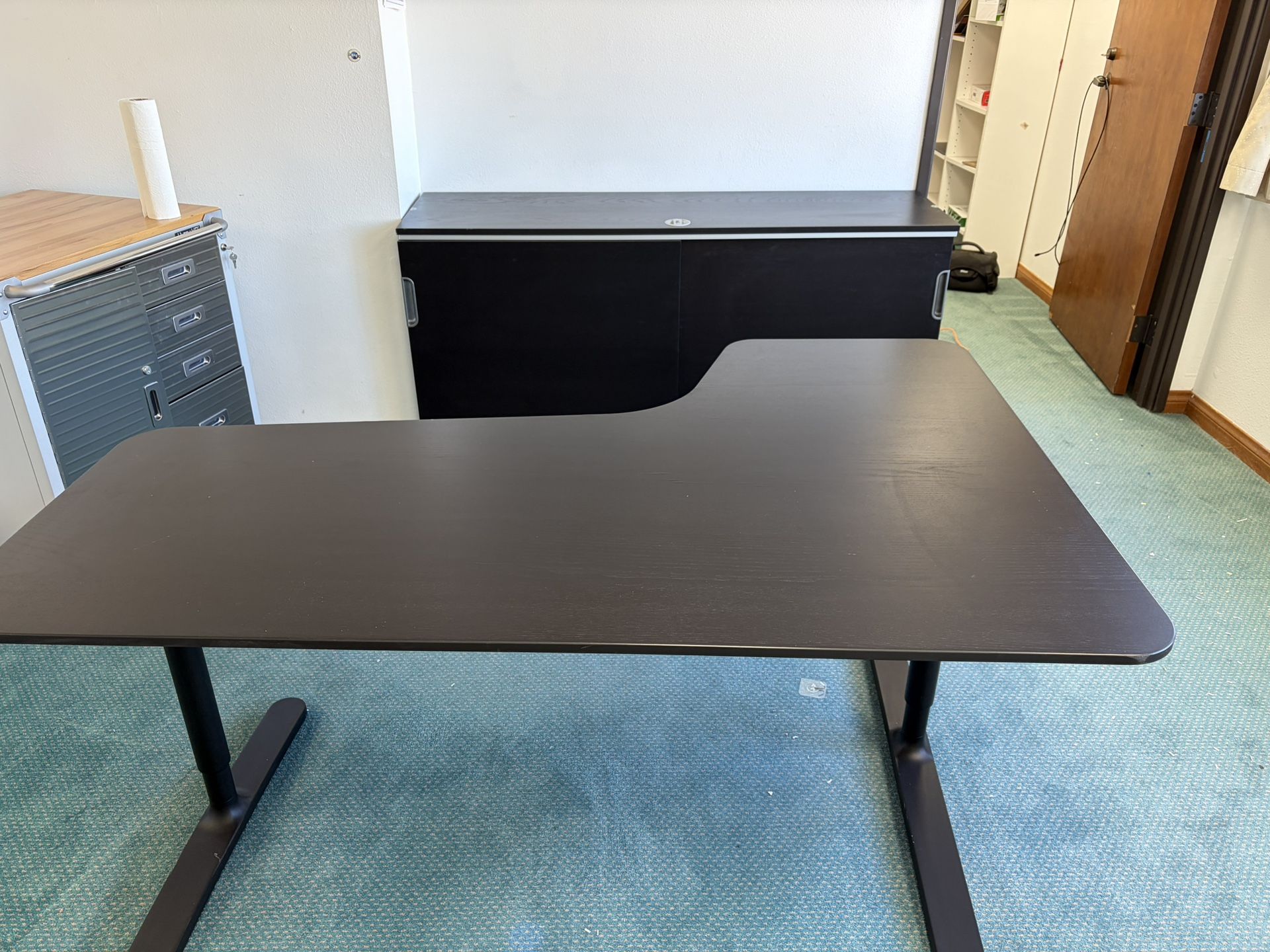 IKEA Galant Matching Desk And Lockable Storage Cabinet