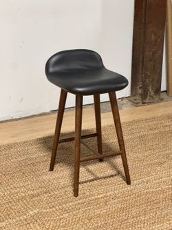 MCM Leather Counter Stool by Article