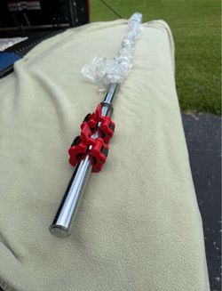 New 6’ Standard (for 1” Hole Weights) Barbell And Quick Locking Collars